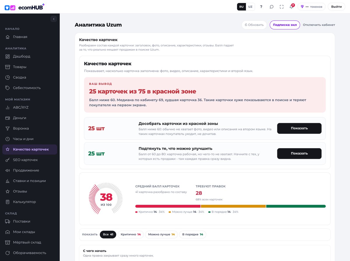 SEO карточки на Uzum: как попасть в поиск